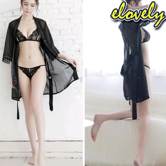 KLO Baju Tidur wanita Lingeri Seksi Murah lingrerie sexy selangkangan terbuka S1-2 bahan lace Pakaia