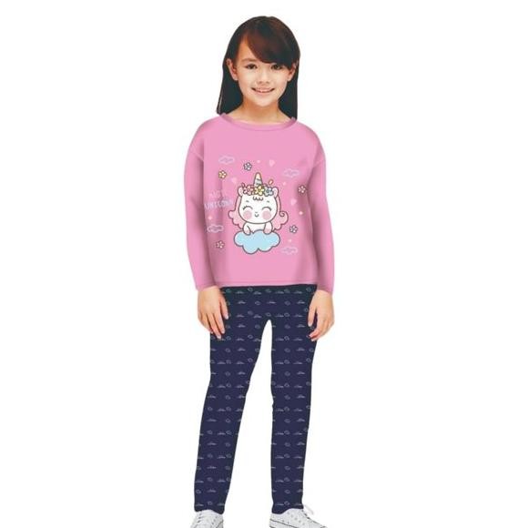 KLO Setelan Baju Tidur Anak Perempuan 4-12 tahun