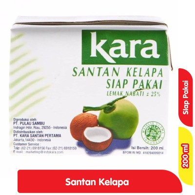 

kara Santan Krim Kelapa Siap Pakai 200 ml