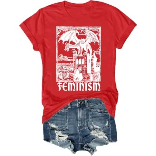 Kaos Feminisme Naga Vintage 90-an, Kaos Feminisme Naga Vintage, Kemeja Feminisme Naga, Naga Kemeja|M