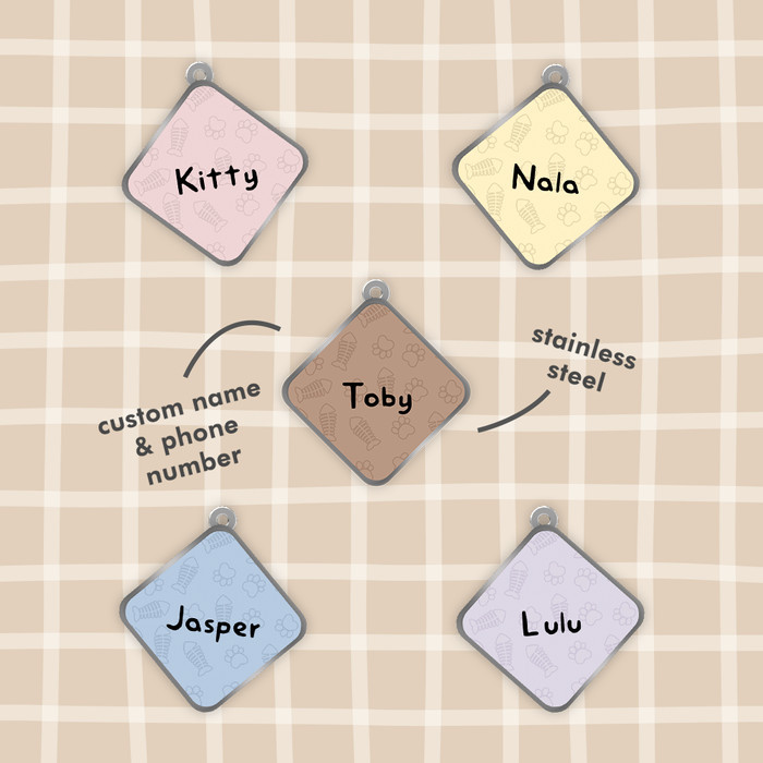 Custom Cat Tag Name Tag Untuk Kucing Kalung Kucing Liontin Kucing