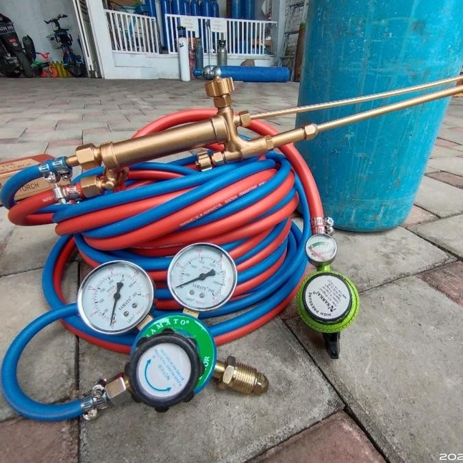 Paket komplit Blender Las potong + 3 mata las + Regulator + Selang