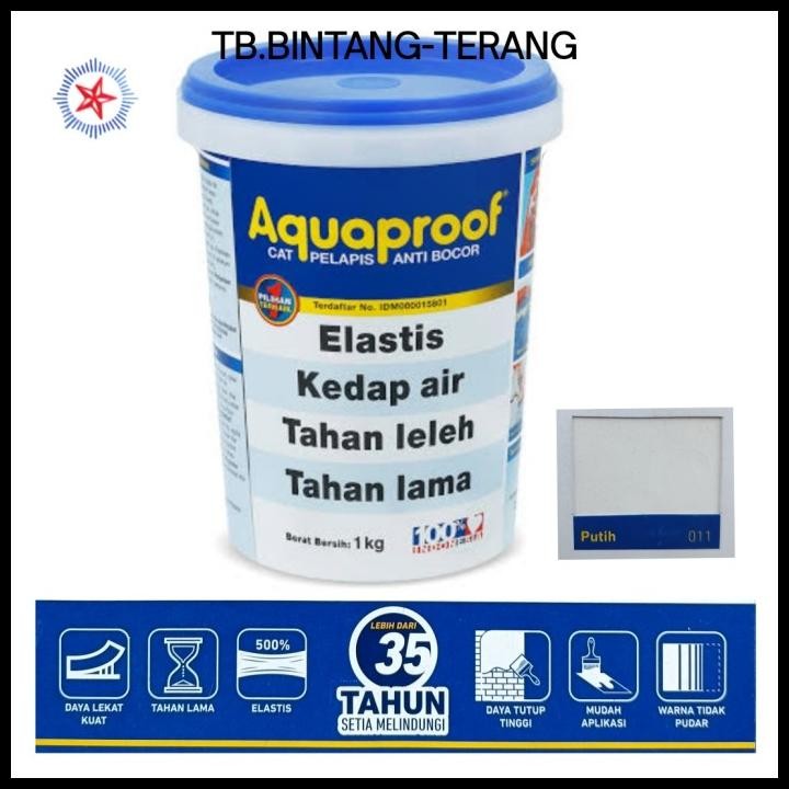 Aquaproof Warna Putih 1 Kg Cat Pelapis Waterproof Anti Bocor Rembes
