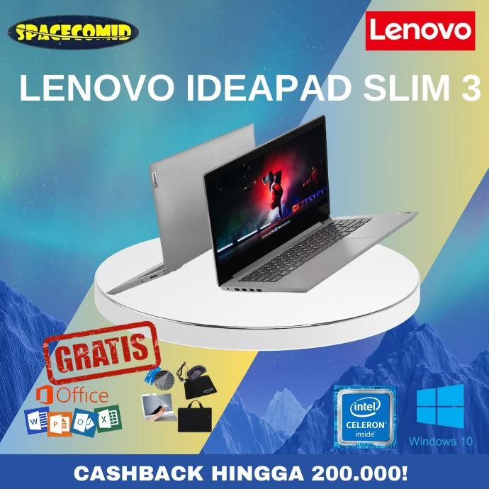 Lenovo Ideapad Slim 3 [Celeron N4020] 4Gb Ram | 512Gb Ssd | 14Inch