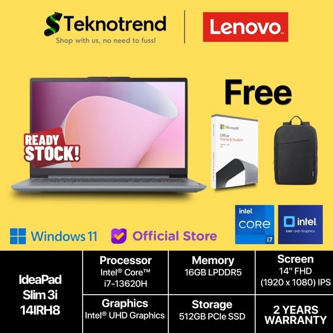 Lenovo Ideapad Slim 3I Core I7-13620H 512Gb Intel Uhd 14" Fhd Ips