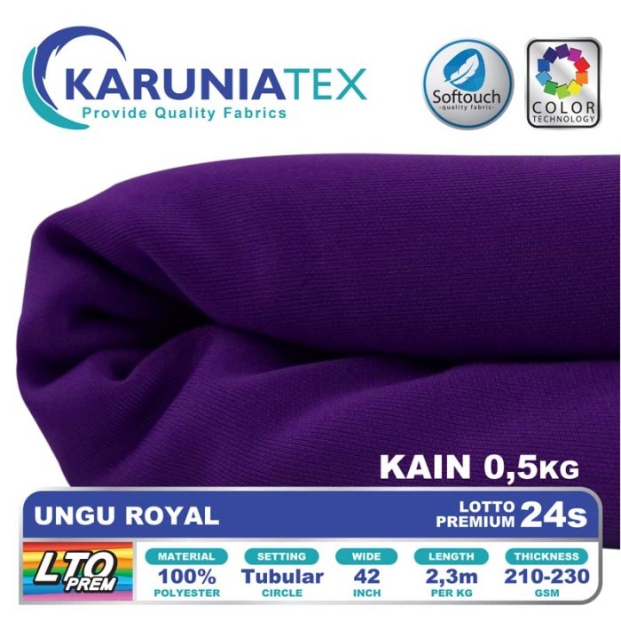 

Bahan Lotto Premium 24s 0,5 Kg Ungu Royal Karunia Textile