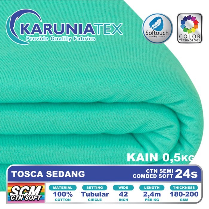 

Bahan Kaos Cotton Semi Combed 24s 0,5 Kg Tosca Sedang