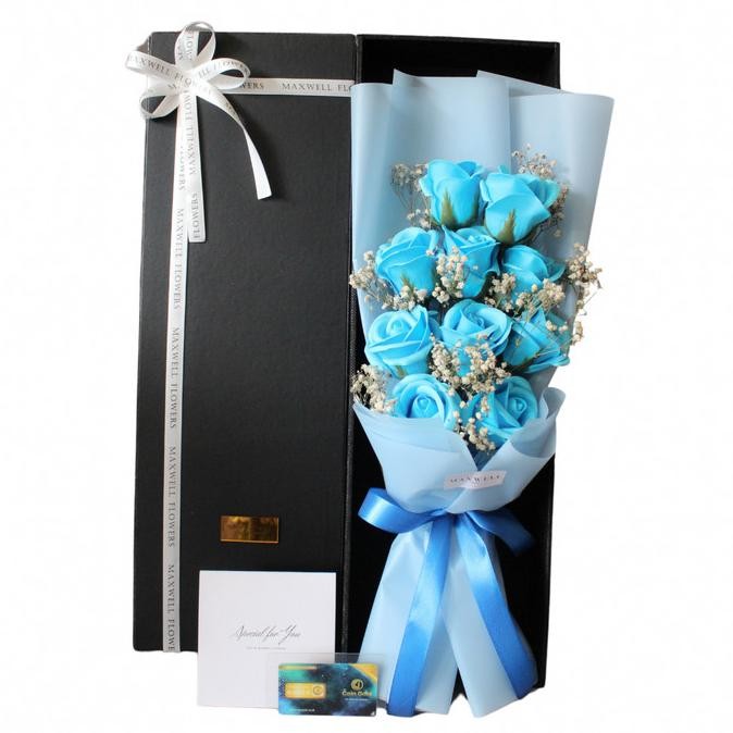 Hadiah bunga bouquet buket bunga sabun import lampu valentine box VS04