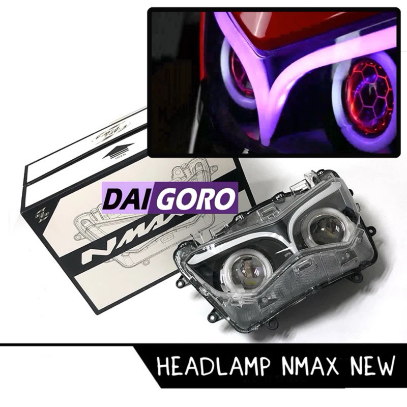 Headlamp Nmax New Lampu Projie Depan HID All Nmax New Lampu Depan Nmax New Multicolor RGB Full Set