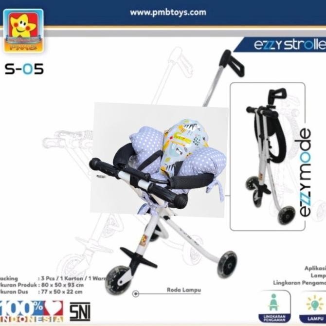 Stroller Ezzy Micro Trike S05 Dorongan Anak 2-6 Tahun Roda 3 Free Jok