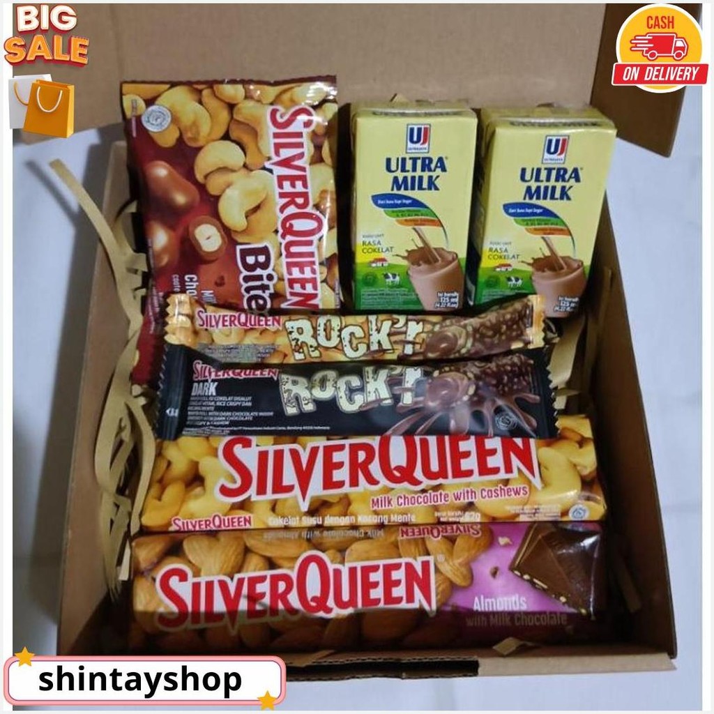 

(Ready Stock) Coklat Valentine Hampers Snack / Snack Box Cokelat Silverqueen Ultramilk / Gift Coklat / Paket Cokelat Paket Jajan Kado Siap Kirim