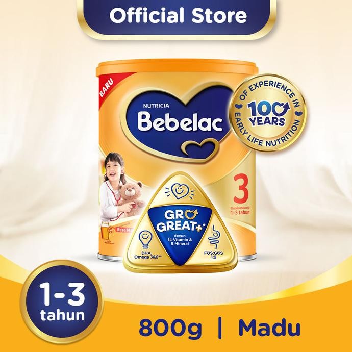 

Bebelac 3 Grogreat+ Susu Bubuk Pertumbuhan Anak Madu 800 G Promo