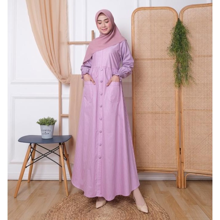 KUPNAD Gamis Katun Toyobo - Karina Dress Purple