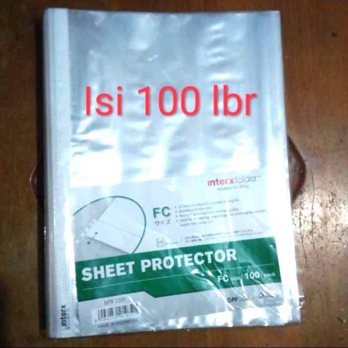 

PP Pocket/ Sheet Protector Inter X F4 100 Lbr SPX 200F