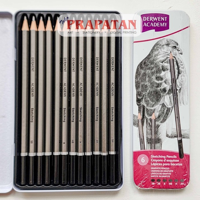 

Derwent Academy Sketching Pencil Metal Tin Set Pensil Gambar