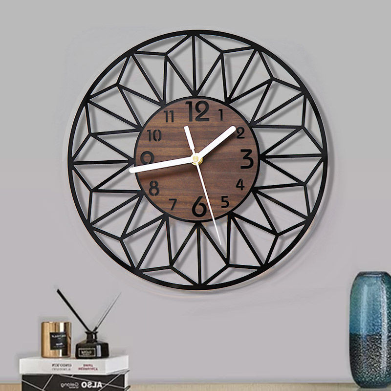 Jam Dinding Bulat Quartz Model Eropa Rustic 30cm MS-F8BK Black
