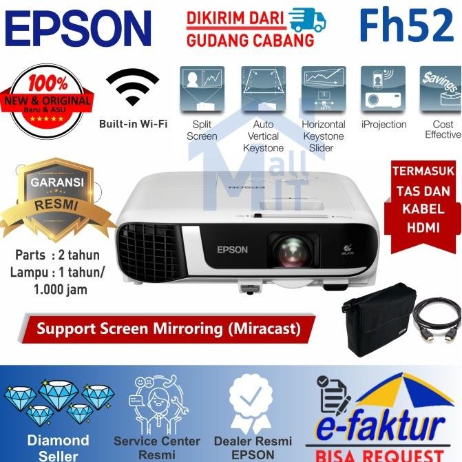 Proyektor Epson Eb-Fh52 Eb Fh52 Ebfh52 Pengganti Epson U42 Full Hd