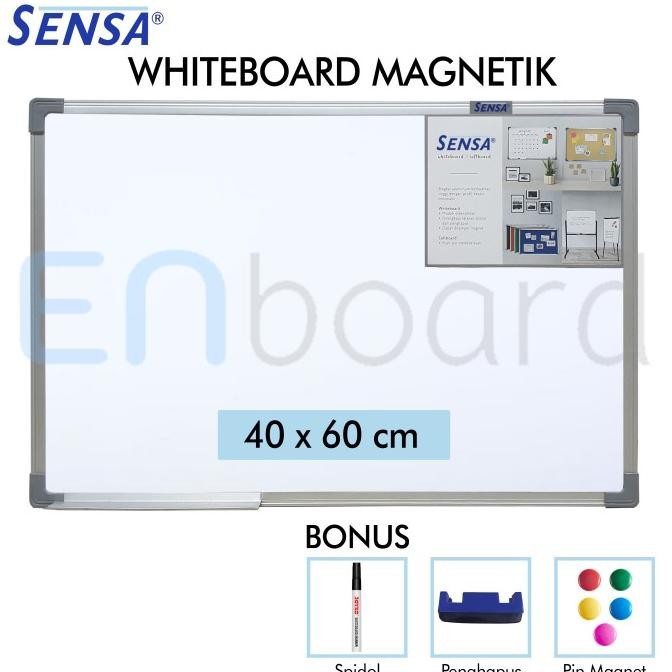 

Papan Tulis Whiteboard Gantung Magnet Single Face Sensa 40 x 60 cm