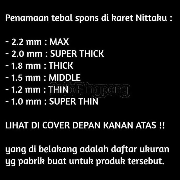 Nittaku Moristo SP ~ Short Pips Rubber Karet Bintik Serang Pendek