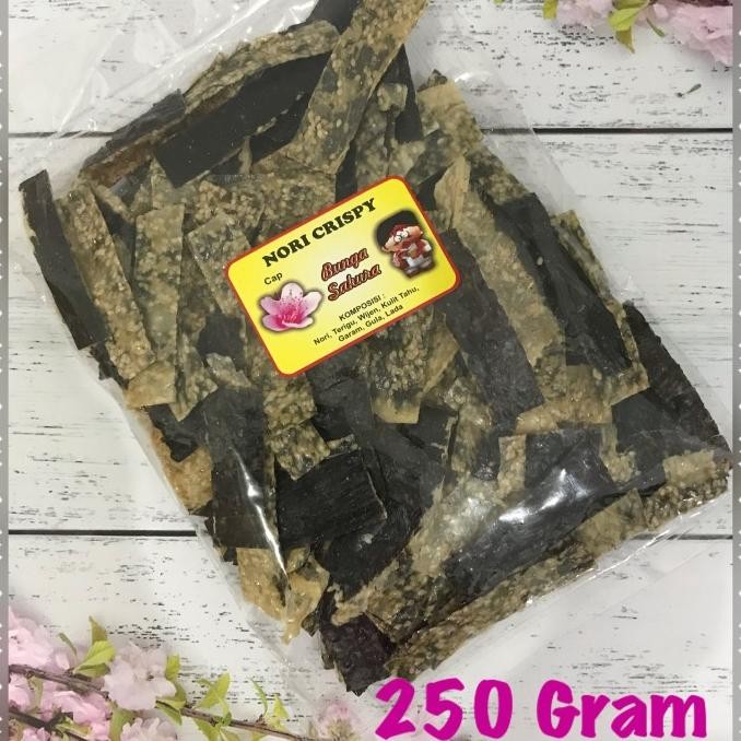 

ori - rumput laut nory crispy / seaweed snack /ikan asin vegetarian mentah