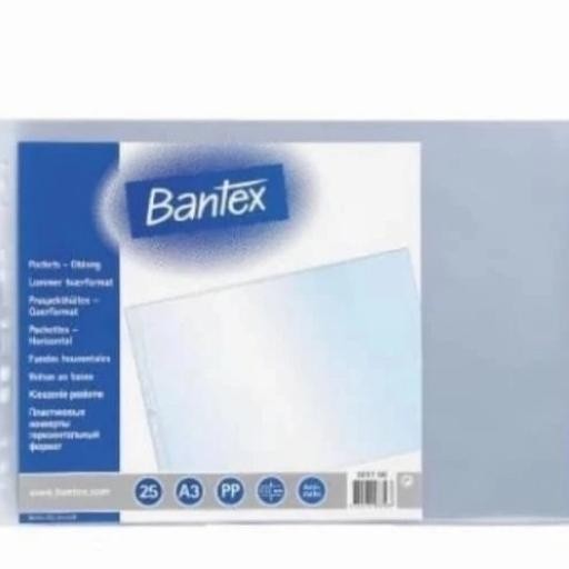 

PP Pocket/ Plastik Bantex 2037..A3 Landscape 0.12mm AntigGare..25 pcs