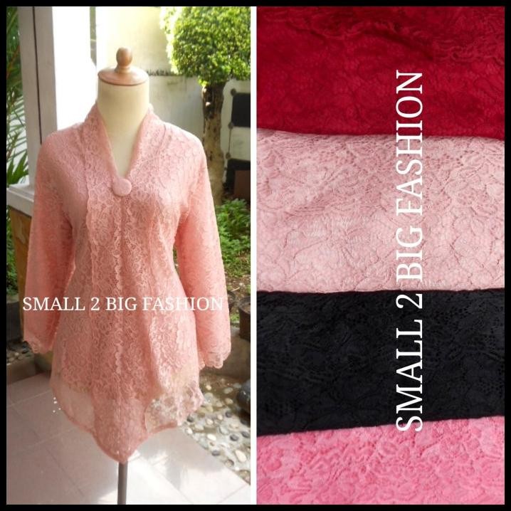 Blus Atasan Kebaya Big Brokat Brukat Pink Salem Merah Hitam Salmon Best Seller