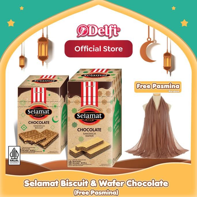 

[Free Pashmina] Selamat Wafer & Biscuit Chocolate Gift Pack Lebaran