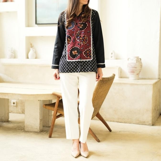Blouse Batik Tulis  Bt 1 Atasan Blus Kerja Wanita Modern
