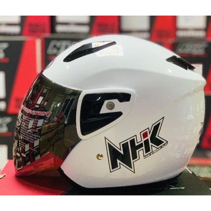 Nhk R7 Solid White Glossy - Single Visor