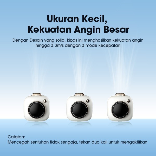 Acome Af002 Portable Mini Fan Camera Style Kipas Angin Gantung Leher Model Kamera + Tali Kalung -