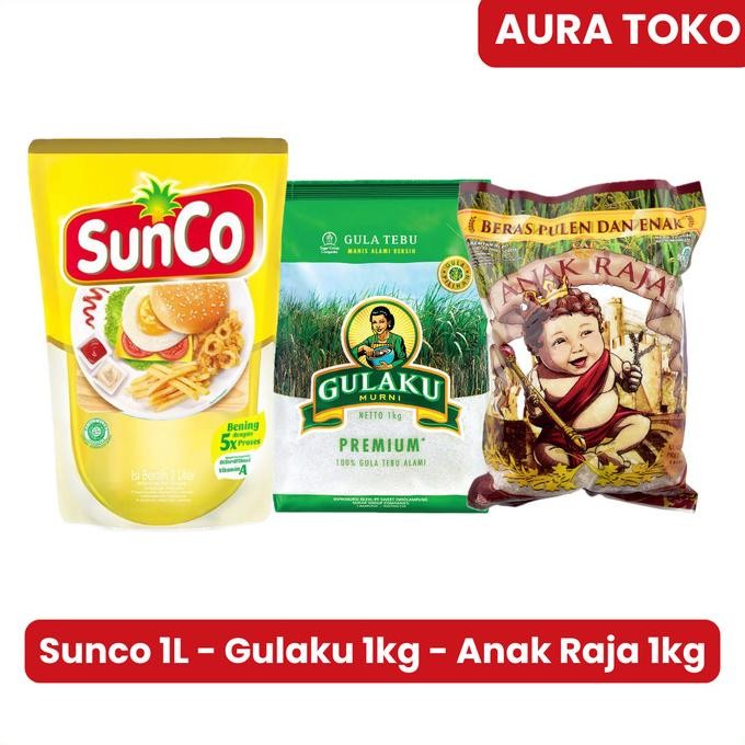 

Paket Sembako Sunco + Gulaku + Beras Anak Raja Parsel Sembako