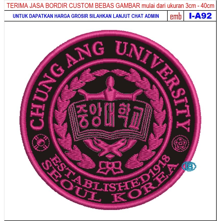 GIB PATCH BORDIR LOGO I-A92 UNIVERSITAS CHUNG-ANG - REVIEW/TESTIMONI