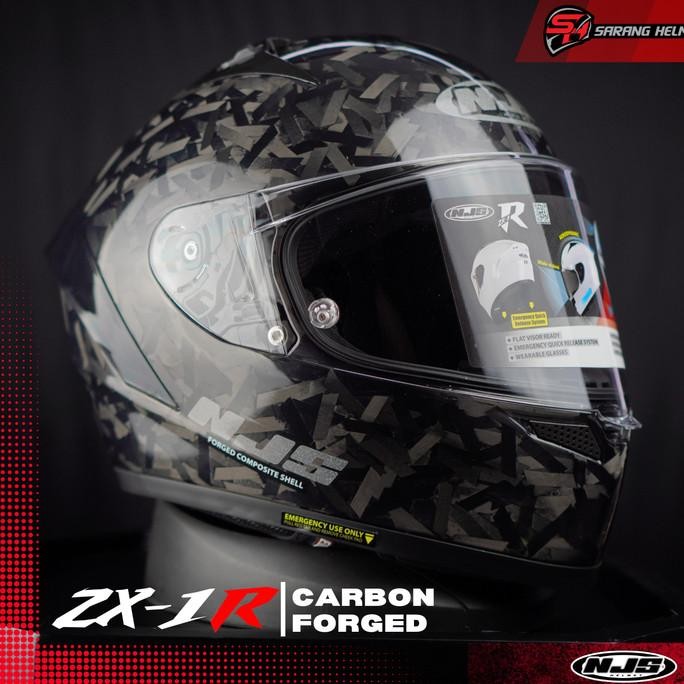 Njs Zx-1R Carbon Gloss/Doff Helm Full Face
