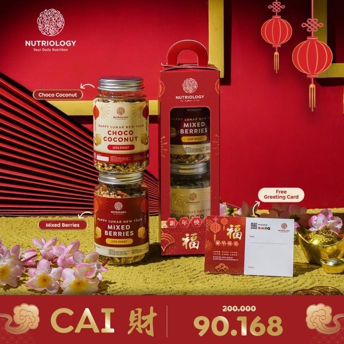 

Hamper Imlek Tahun baru Granola Nutriology CAI parcel hadiah gift