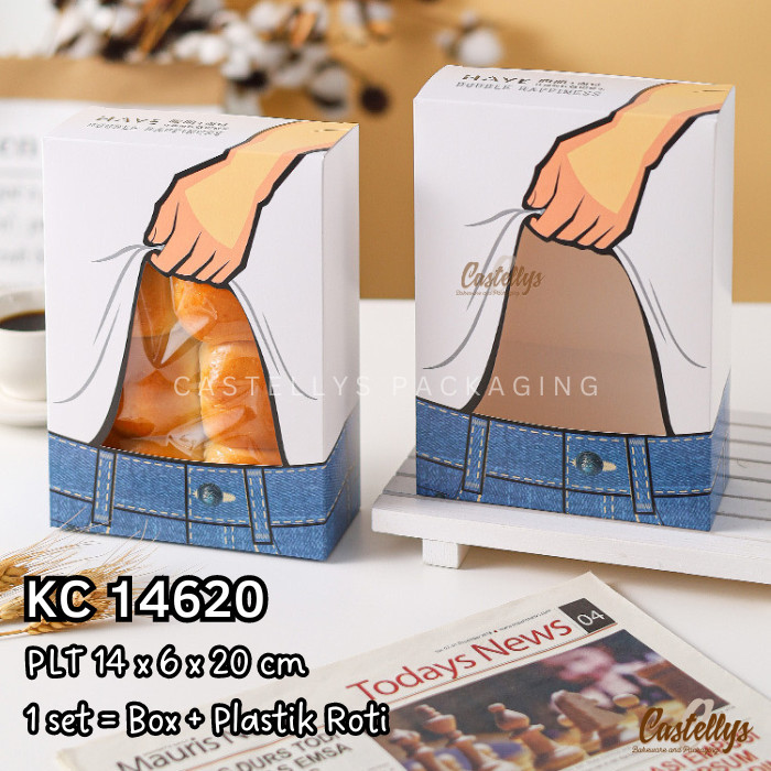 @=@=@=@=] Kotak Box + Plastik Roti KC14620 Roti Sobek Kasur Tawar Manis Kue dll