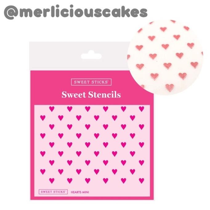 

Hearts Mini Sweet Stencil Stensil Cookies Cupcakes Cake Sweet Sticks