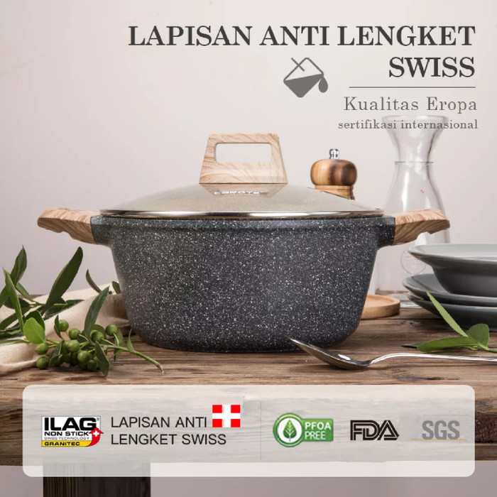 Carote Casserole 24 cm dengan tutup