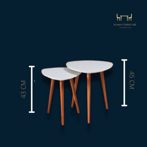 Meja Furniture Minimalis Dekorasi Ruangan Kamar Aesthetic Putih Kayu 2