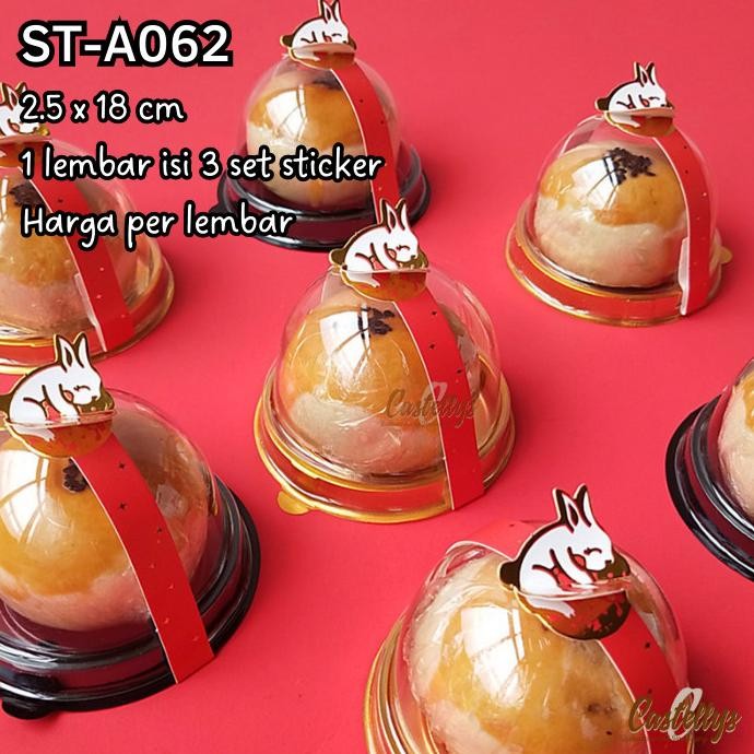 

cusss order] Sticker Stiker Label Mooncake ST-A062 Rabbit Kue Bulan Pia Cookies