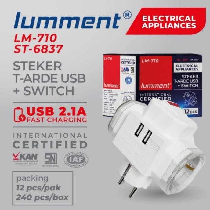 STEKER T-ARDE USB LUMMENT 6837 ST-6837 / TEE ARDE USB LUMMENT 6837 Original
