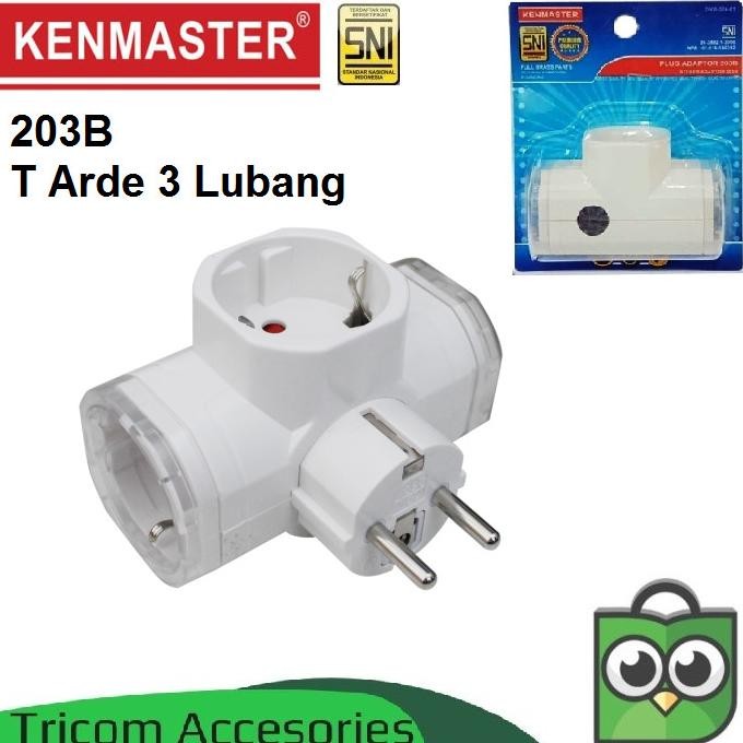 Colokan 3 lubang Steker Colokan listrik T kenmaster 203B Original