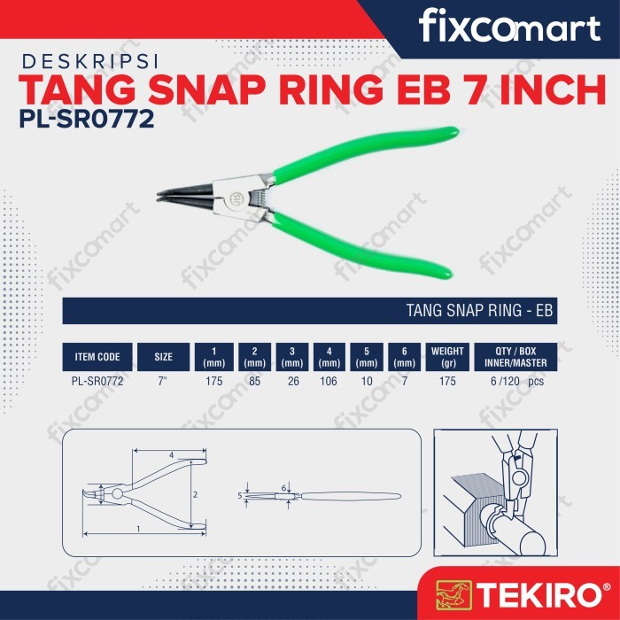 TEKIRO TANG SNAP RING SET 4 PCS 7" - SNAP RING SET