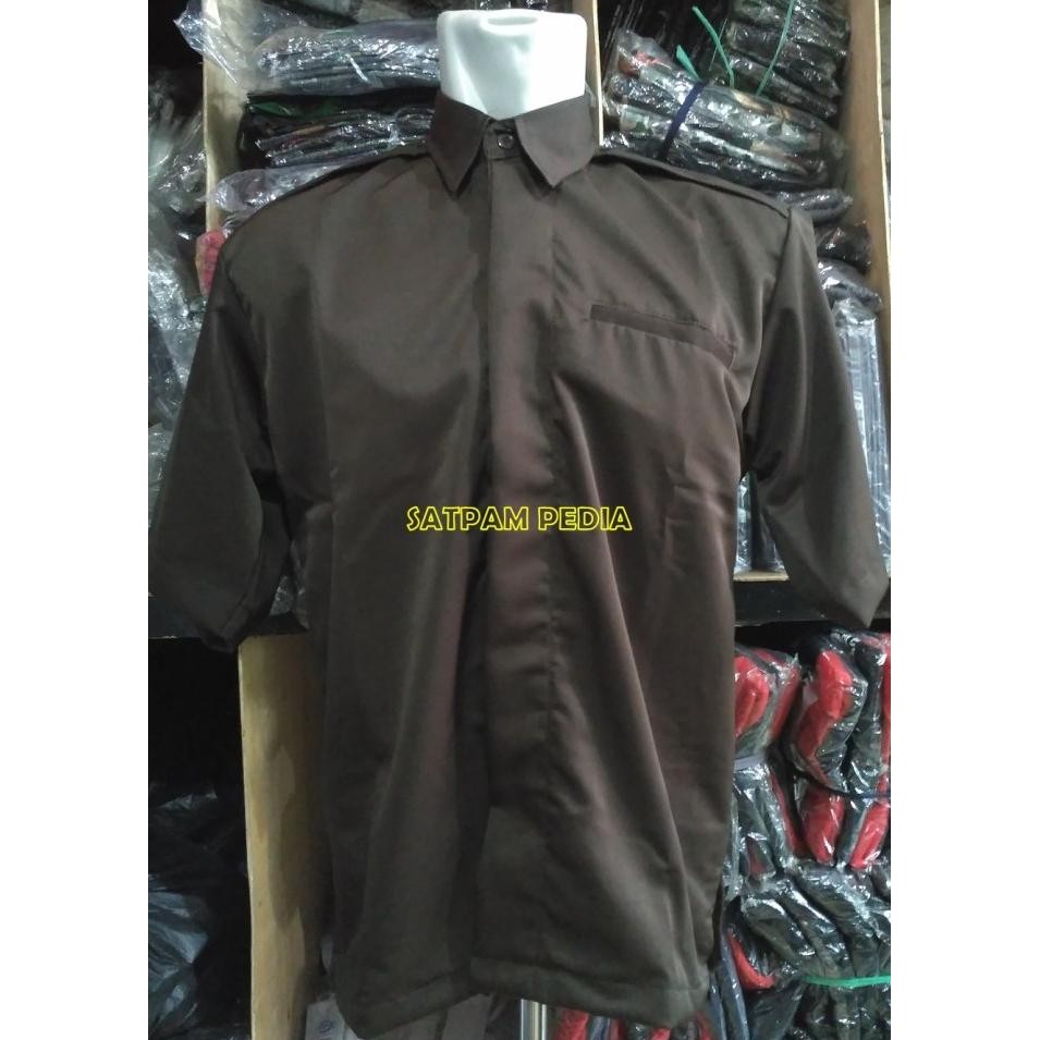 Seragam Safari Satpam Coklat Kancing Dalam - Safari Satpam ..