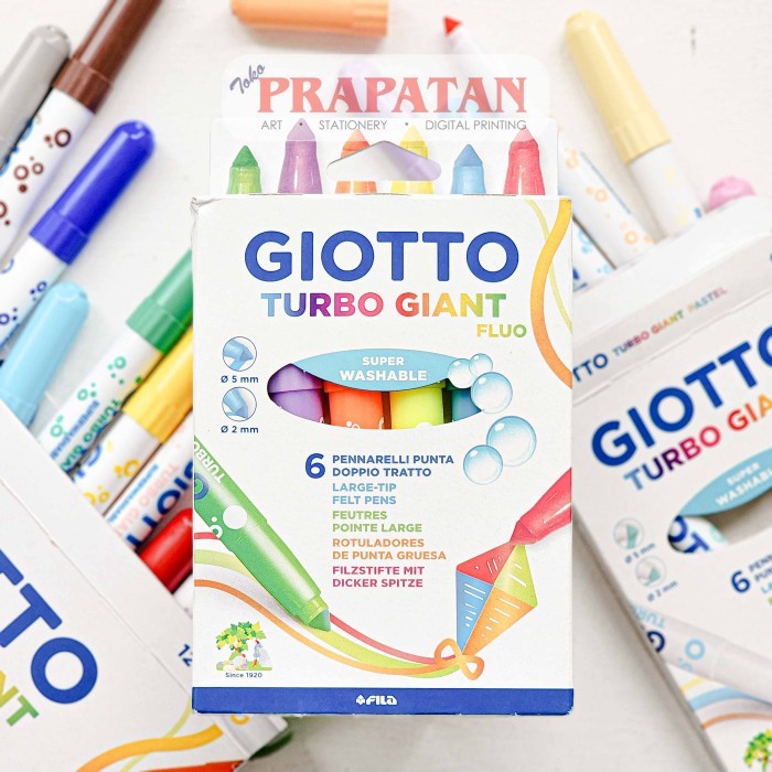 

Giotto Turbo Giant Large Tip Felt Pens | Pena Warna