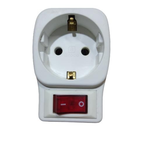 Broco 13813 Stop Kontak 1 lubang + Saklar ON OFF steker Stopkontak Original