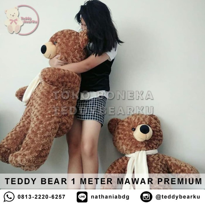

BONEKA TEDDY BEAR CREAM L 100CM PREMIUM + SYAL (LANGKA)