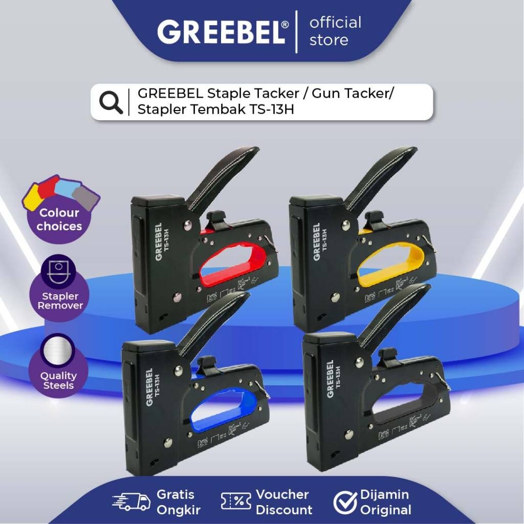

GREEBEL Stapler Tembak / Gun Tacker (TS-13H) Guntacker Stepler Staples Tembak