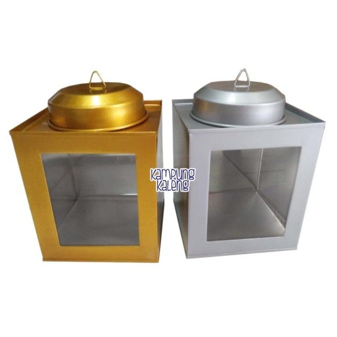 

|Bestseller| Kaleng Kerupuk Mini Ukuran 11 x 13 cm - Gold dan Silver