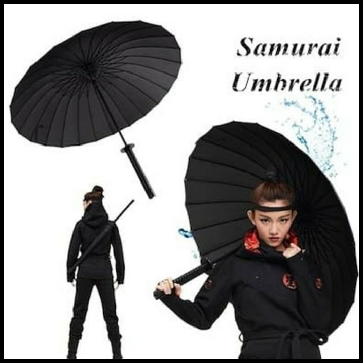 Payung Samurai Jepang Ninja Samurai Umbrella Kata Payung Besar Hitam