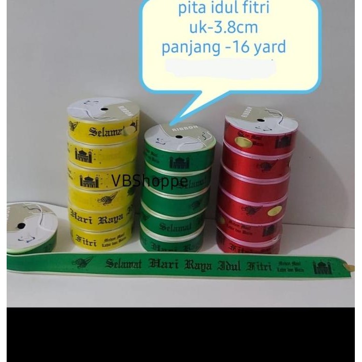 

Mubarak| 16 meter 2cm 4cm Pita ribbon parcel selamat hari raya idul fitri lebar